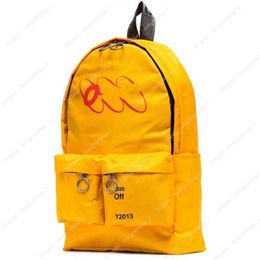 High quality designer handbags Ofx Bag Backpack Yellow Letter Printed Men and Women Schoolbag New handbag high quality designer bags