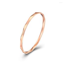 Cluster Rings Arrival 18K Rose Gold Ring Women AU750 Shiny Wedding Band P6116