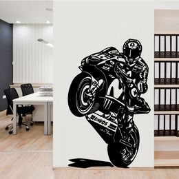 Helmet Motor Racing Driver Motorcycle Wall Stickers Available in multiple Colours sticke For Boys Bedroom Home decor Decorations