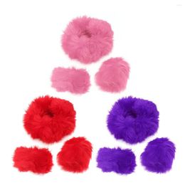 Steering Wheel Covers Winter Furry Car Gear Knob Shifter Parking Brake Set 3Pcs Cover Decoration