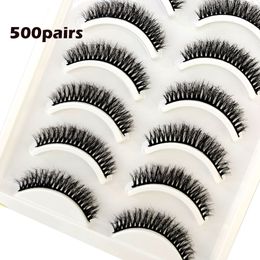 Makeup Tools 500pairs Fake Mink Eyelashes 3D Natural False Handmade 3d Lashes Soft Eyelash Extension Faux Cilios 230612