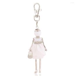 Keychains Fashion Keychain For Women Cute Key Chain Cloth Charm Bag Pendant Jewellery Christmas Girl Gift Wholesale