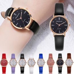 Wristwatches Black Simple Watch For Women Quartz Fine Easy To Read Arabic Numerals Simple-dial Watches Relogio Feminino