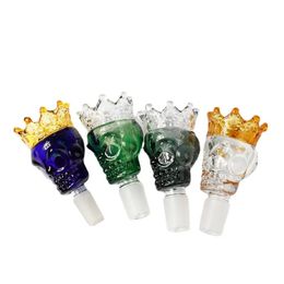 Colourful skull Style Glass Bowls 14mm Male Thick Big Bowl Piece For Water Bongs