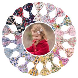 Baby Girls Hair Clips Safety Wrapped Floral Bows Barrettes Children Simple Cute Hairpins Kids Hairpin headwear Accessories for toddler Bowknot