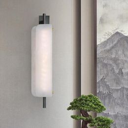 Wall Lamps Modern Design All Copper Marble Lamp Light Luxury Bedside TV Living Room Background Corridor Home Decor Accessories