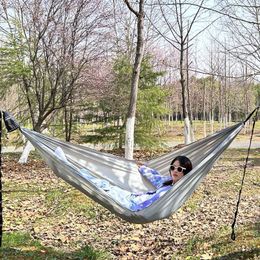 Hammocks Outdoors Hammock 245x90cm Portable Sleeping Hammock Garden Backyard Furniture Swing Tree Bed Hanging Camping Equipment R230613