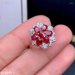 Cluster Rings KJJEAXCMY Fine Jewelry Natural Ruby 925 Sterling Silver Women Ring Support Test Exquisite