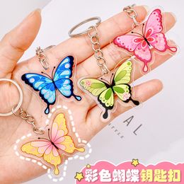 Key Rings Acrylic Butterfly Clear Keyrings Key Chains for Women Men Girl Student Birthday Gift