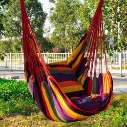 Hammocks Outdoor Hammock Portable Garden Hammock Sports Home Travel Camping Swing Stripe Hang Bed Hammock Single People