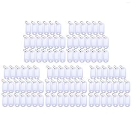 Jewellery Pouches White Portable Plastic Key Fob Tag ID Labels 100 Pieces