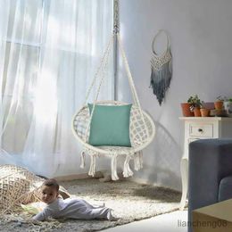 Hammocks Round Hammock Swing Hanging Outdoor Indoor Furniture Hammock for Garden Dormitory Child Hammock R230613
