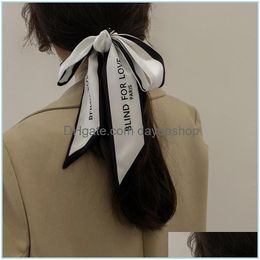 Pony Tails Holder Fashion Designer Silk Scarf Hair Tie Ladies Classic Trend Luxury Accessories Headwear Drop Delivery Jewelry Dhqyz