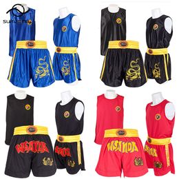 Men's Shorts Muay Thai Shorts MMA T Shirt Kungfu Wushu Clothing Martial Arts Sanda Rashguard Boxing Pants Men Women Kids Performance Costume 230613