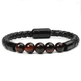 Charm Bracelets Arrive Tiger Eye Stone Beads Bracelet Bangles Natural Lava Rock For Men Women Yoga Healing Balance E208