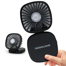 Fans INXDOLHOM Folding Fan, Can Do Phone Holder, Pocket Fan Portable/USB Powered Folding Personal Fan, Rechargeable Quiet Mini Fan