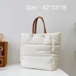 Bag (female) autumn and winter 2022 new Korean net red contrast color car line down bag portable single shoulder cross bag 230613