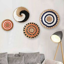 Garden Decorations Nordic Simple Handmade Straw Wall Decoration Woven Grass Straw Art for Baby Room Home Decoration Wall Hanging Decor