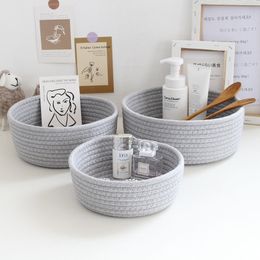 Storage Baskets 1PS Nordic Cotton Rope Woven Desktop Sundries Kids Toys Organiser Box Baby Dirty Clothes Laundry Basket Hamper 230613