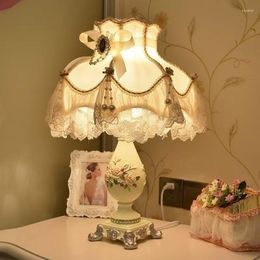 Table Lamps Nordic Desk Lamp Bedroom Bedside Atmosphere Girl Princess Lywed Long Bright Light Standing Night Wedding Gift