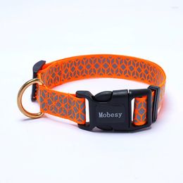 Dog Collars Reflective Collar For Whippet Fancy Pooch Tape Choker Red Yellow Orange SML Neck Band Straps Pets Border Collie Frenchie