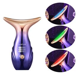 Face Massager EMS Microcurrent RF Neck Lifting LED Pon Firming Skin Rejuvenation Anti Wrinkle Aging Thin Double Chin 230612