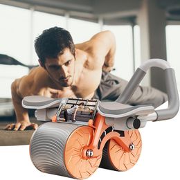 Ab Rollers Automatic Wheel Automatic Rebound Roller Elbow Support Silence Abdominal Wheel Trainer for Home Exercise Gym Fitness Equipment 230613