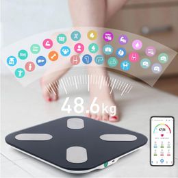 Scales 2021 New Weight Smart Scale Electronic Bathroom Scales Body Composition Bathroom Digital Scale Toughened Glass LCD Display