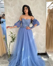 2023 Aso Ebi A-line Lace Prom Dress Sweetheart Tulle Evening Formal Party Second Reception Birthday Bridesmaid Engagement Gowns Dresses Robe De Soiree ZJ367