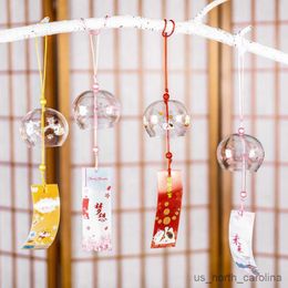 Garden Decorations 1pcs Wind Bell Handmade Wind Chimes Glass Home Decors Spa Sakura Kitchen Office Decor Cherry Blossom Pattern R230613