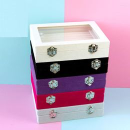 Jewellery Pouches 20 15 4.5CM Rings Box With Glasses Lid Earrings Holder Organiser Jewellery Accessories Display For Home Or Shop Window Show