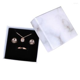 Storage Bags Marble Jewellery Box Set Necklace Bracelet Carton Packaging Display Bag 0259