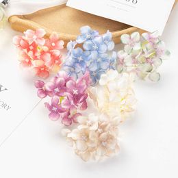 Dried Flowers 100Pcs Artificial Wedding Garden Rose Home Decor Bridal Accessories Clearance Party Christmas Wreath Silk Hydrangea