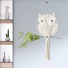 Garden Decorations Hand-Woven Owls Ornament Arts Cotton Wall Hanging Owl Animal Room Home Decoration