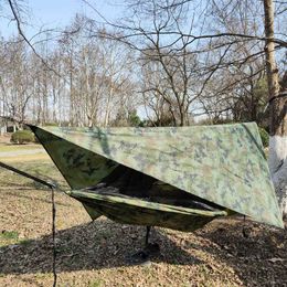Hammocks Outdoor Automatic Quick Open Net Hammock Tent With Waterproof Canopy Awning Set Hammock Portable Pop-Up R230613