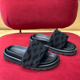 2023 Fashion Woman Black Natural Fabric Flatform Sandals Slippers Woven Platform Mule Flip Flops Fashion Chunky Bottom Slide Summer Beach Rubber Sole -433