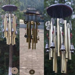 Garden Decorations 1Pcs Antique Wind Chime Copper Tube Silver Tube Outdoor Garden Home Decoration Door Hanging Jewellery Copper Coin Bell Wind Chime R230613