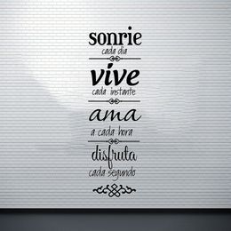 Spanish Quotes Phrase Home Decoration Wall Decals Wallpaper waterproof Vinyl Stickers For Office Room Wall Decal Mural