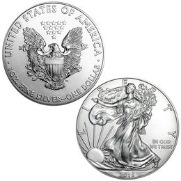 Limited Edition 2015 Non-currency Coin Commemorative Liberty Goddess and Silver-Plated Eagle Coin Patriotic Badge of Honor