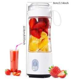 Portable Blender For Shakes And Smoothies: Personal Size Single Serve Travel Fruit Juicer Mixer Cup With Rechargeable USB Small Electric Individual Mini ABS Blender