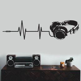 Headphone wall stickers game music headphone game music lovers give boys and girls room door decoration vinyls decals gifts 8