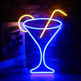 LED Neon Sign Cocktail Cup Neon Signs Beer Bar Home Neon Light Neon for Office Hotel Pub Cafe Recreation Room Decor Light R230613