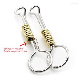 Keychains Spring Keychain Stainless Steel Brass Red Copper Handmade Keyring Hook Up Waist Hanging Car Men's Outdoor Carabiner