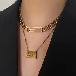 Mens Balencaga Necklace Cuban Link Gold Chain Fashion designer Jewellery Designers Charm Necklaces For Women Diamond Letter BB Pendant Silver