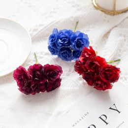 Dried Flowers 18Pcs Artificial Rose Bouquet Wedding Decorative Wreath Christmas Decoration Diy Home Garden Candy Box