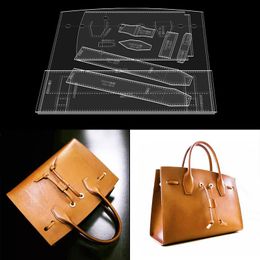 Leathercraft Diy Leather Craft Shoulder Messenger Bag Die Cutting Acrylic Sewing Pattern Template 27x21x12cm