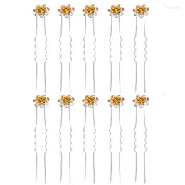 Hair Clips 5 PIECES Versatile Bridal Hairpin Metal Crystal Flower U-shaped Hairpins Korean Rhinestone Jewelry Accessories Women