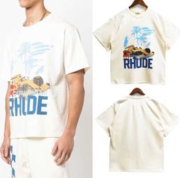 2023SS Mens T Shirt Rhude Shirt Designer Shirt Pure Cotton Tees Street Fashion Casual Couple Matching Short Sleeves S-XL