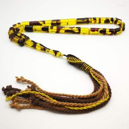 Strand Tespih Islam Tasbih 33 Resin Special Colour And Hand-woven Tassels Beads Bracelet 2 Yellow Red Muslim Rosary