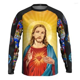 Racing Jackets Mx Jersey Church Ride Shirt Mountain Bike MTB Cycling Top Motocross Clothes Bicycle Wear Downhill Race Jesus Christ X